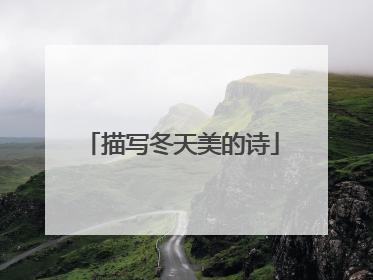 描写冬天美的诗