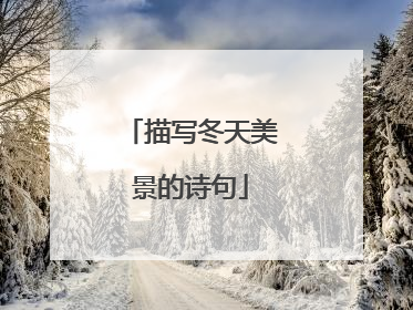 描写冬天美景的诗句