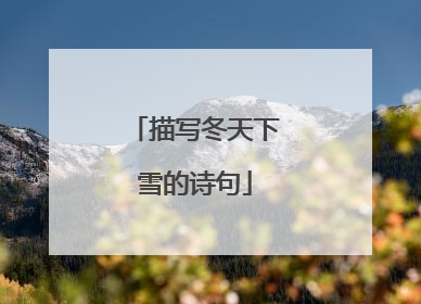 描写冬天下雪的诗句