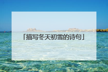 描写冬天初雪的诗句