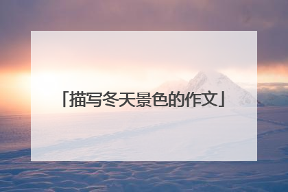 描写冬天景色的作文
