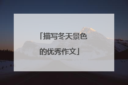 描写冬天景色的优秀作文