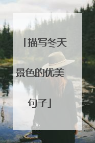 描写冬天景色的优美句子