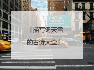 描写冬天雪的古诗大全