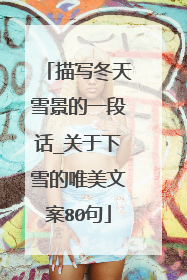 描写冬天雪景的一段话_关于下雪的唯美文案80句