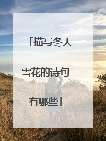 描写冬天雪花的诗句有哪些