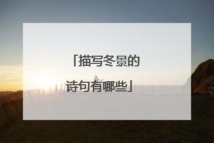 描写冬景的诗句有哪些