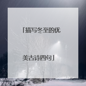 描写冬至的优美古诗四句