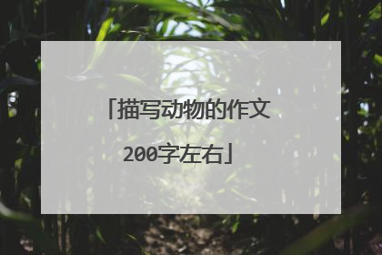 描写动物的作文200字左右