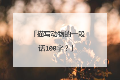 描写动物的一段话100字?