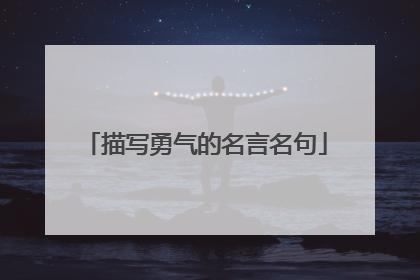 描写勇气的名言名句