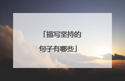 描写坚持的句子有哪些