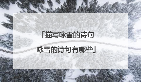描写咏雪的诗句 咏雪的诗句有哪些