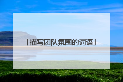 描写团队氛围的词语