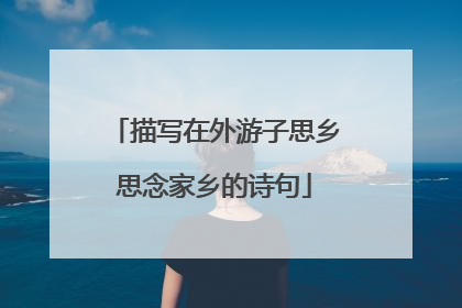 描写在外游子思乡思念家乡的诗句