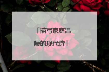 描写家庭温暖的现代诗