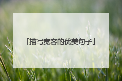 描写宽容的优美句子