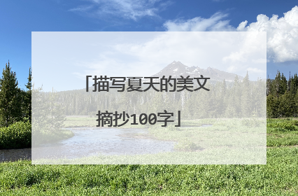 描写夏天的美文摘抄100字