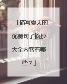 描写夏天的优美句子摘抄大全内容有哪些?