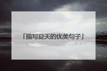描写夏天的优美句子
