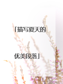 描写夏天的优美段落