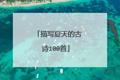 描写夏天的古诗100首