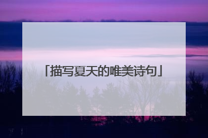 描写夏天的唯美诗句