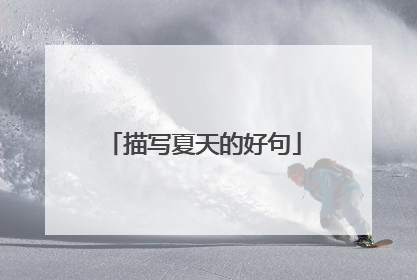 描写夏天的好句