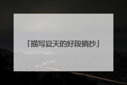 描写夏天的好段摘抄