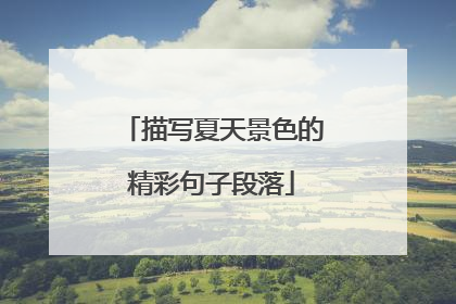 描写夏天景色的精彩句子段落