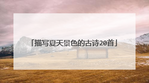 描写夏天景色的古诗20首