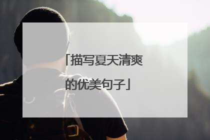 描写夏天清爽的优美句子
