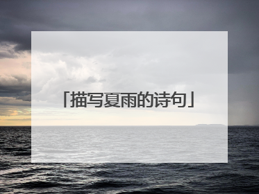 描写夏雨的诗句