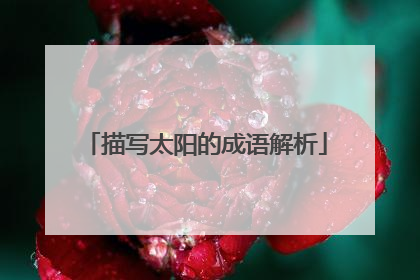 描写太阳的成语解析