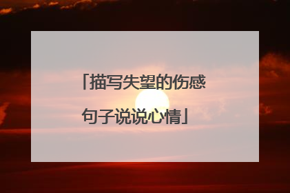 描写失望的伤感句子说说心情