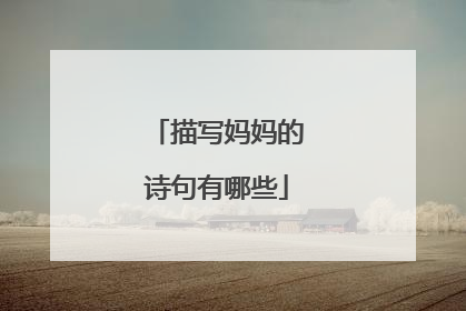 描写妈妈的诗句有哪些