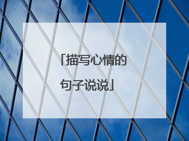 描写心情的句子说说