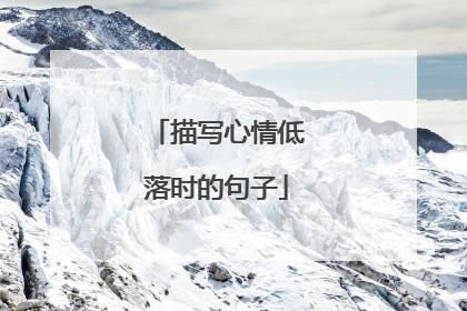 描写心情低落时的句子