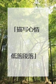 描写心情低落段落