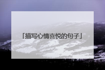 描写心情喜悦的句子