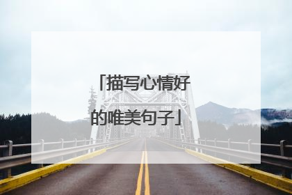 描写心情好的唯美句子