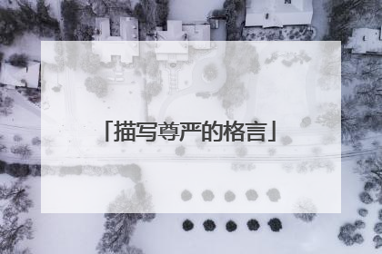 描写尊严的格言