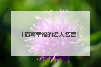 描写幸福的名人名言