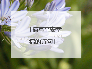描写平安幸福的诗句