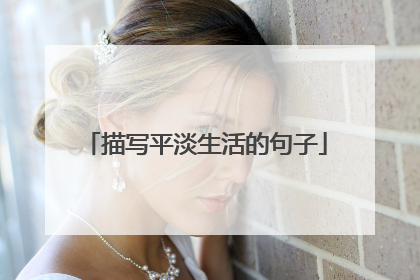 描写平淡生活的句子