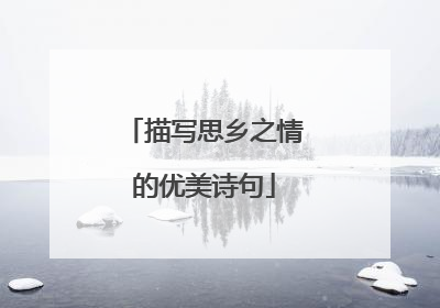 描写思乡之情的优美诗句