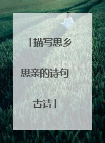 描写思乡思亲的诗句古诗