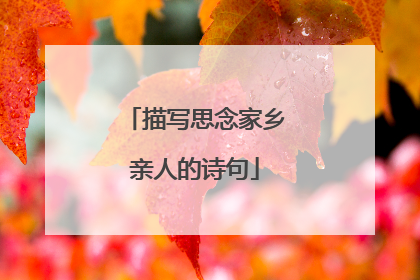 描写思念家乡亲人的诗句