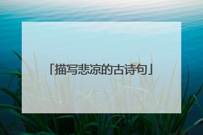 描写悲凉的古诗句