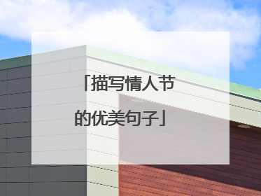 描写情人节的优美句子